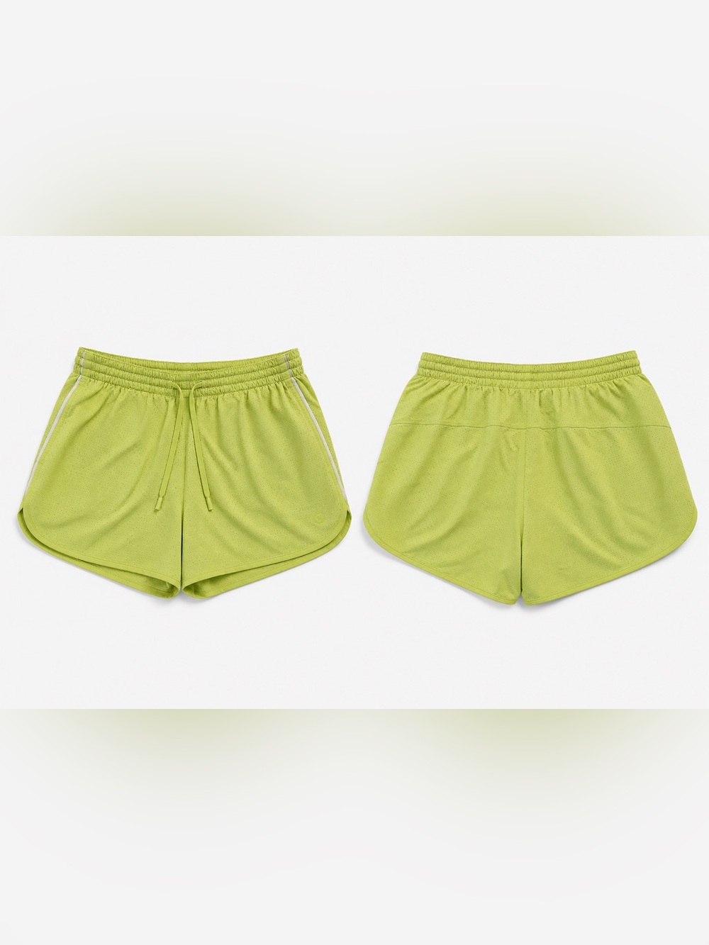 lululemon athletica Neon Green Perforated Running Shorts